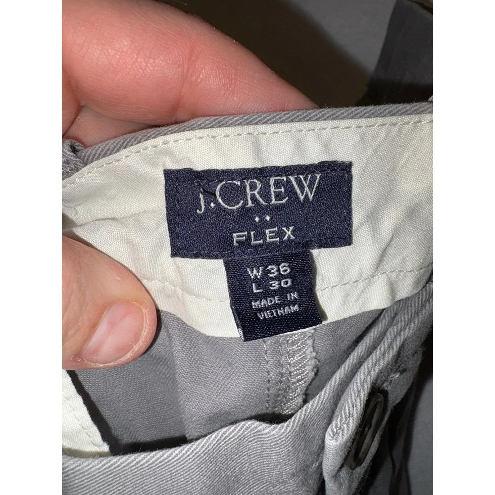 J Crew Flex Straight Fit Chino Pants Gray Mens W36 L30‎ Cotton Blend